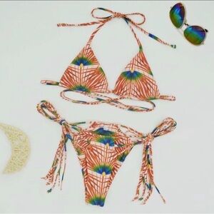 Peak a boo Peacock Bikini Set